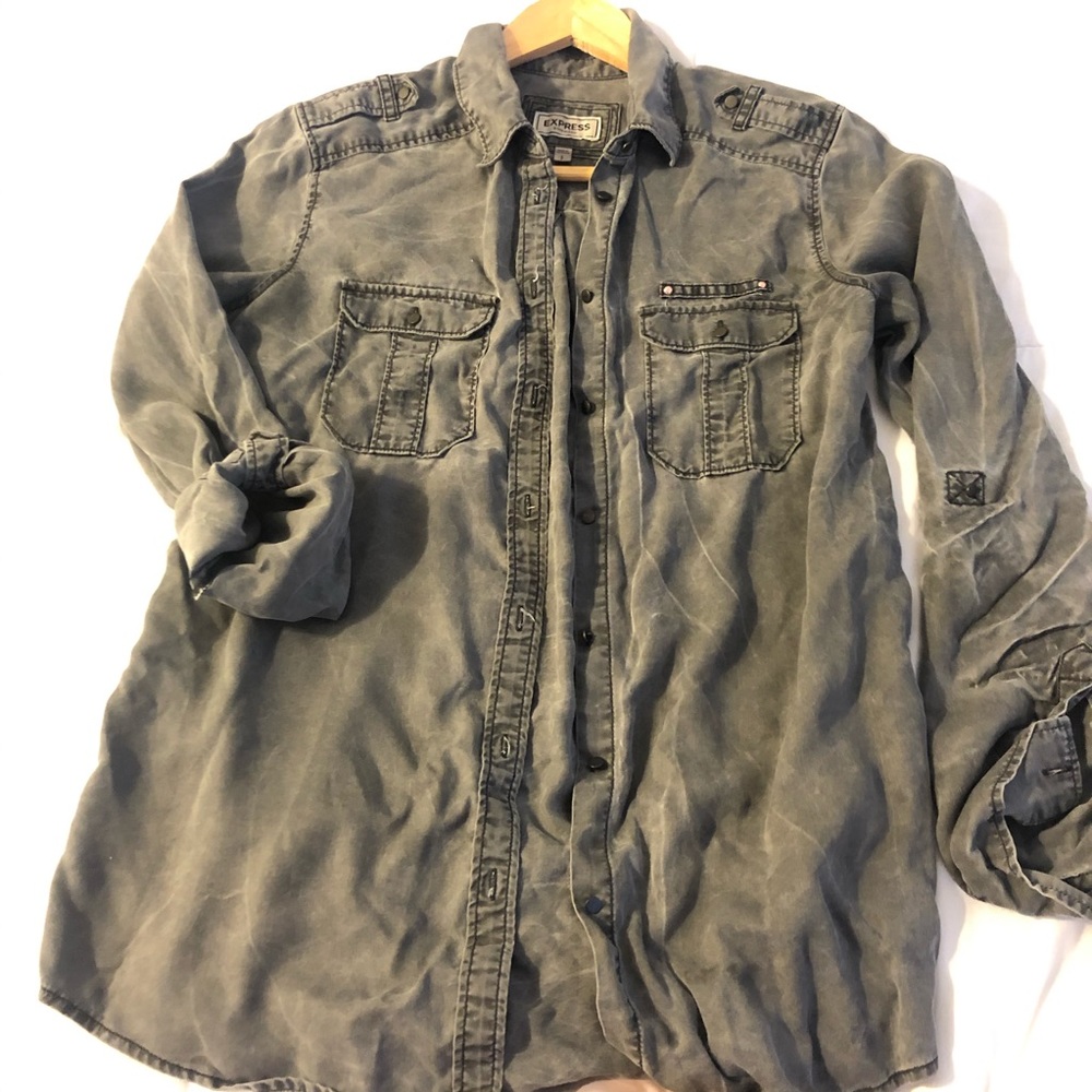 Express oversize pocket boyfriend shirt